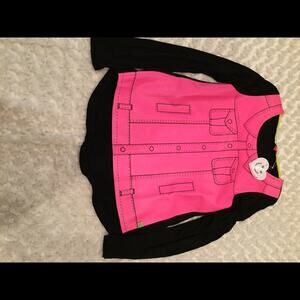 Little Miss Matched Girl’s Long Sleeve ToP PinkBlack Size 12 BNMT